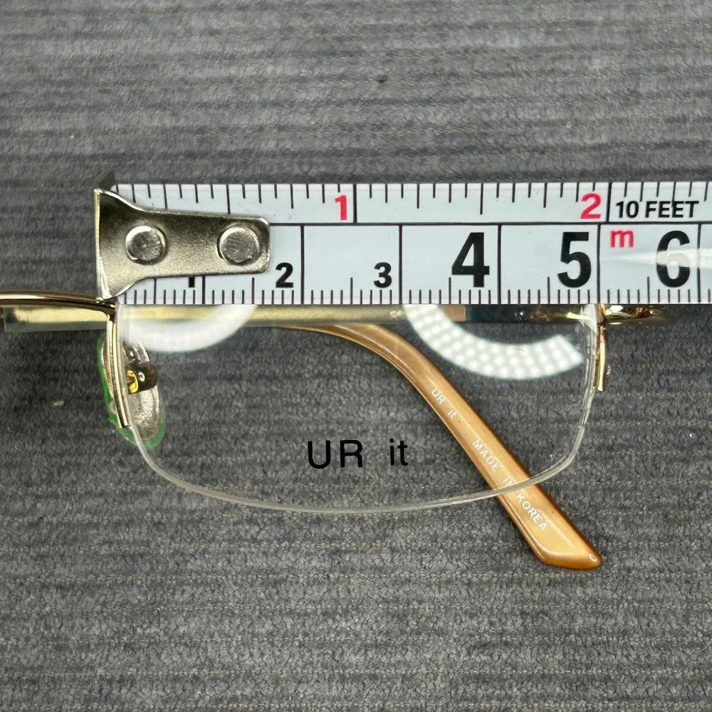 UR it Silver Semi-Rimless Y2k Eyeglass Frames Gold Amber 50-18-135 C2 Korea